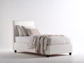 Einzelbett Polsterbett Kunstleder 215x105x100 cm - Weiß - Modernes Design