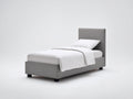 Einzelbett Polsterbett Stoffbezug 215x105x100 cm - Grau - Modernes Design