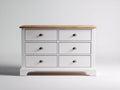 Kommode mit Schubladen 140x40x80 cm Holz Weiß Naturholz Modernes Design