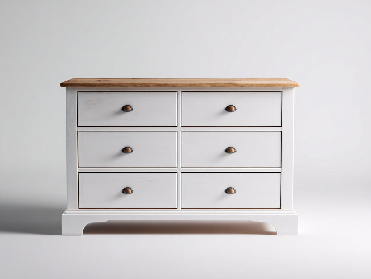 Kommode mit Schubladen 140x40x80 cm Holz Weiß Naturholz Modernes Design