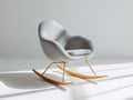 Schaukelstühle Polstersessel Boucléstoff 92x78x95 cm - hellgrau und natur - modernes Design