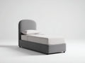 Einzelbett Polsterbett Stoffbezug 200x100x95 cm - dunkelgrau - modernes Design