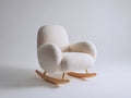 Schaukelstuhl Teddy Stoffbezug 90x85x95 cm - Weiß - Modernes Design