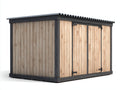 Gartenhäuser Holzgerätehaus 300x240x230 cm - Natur-Schwarz - Modernes Design