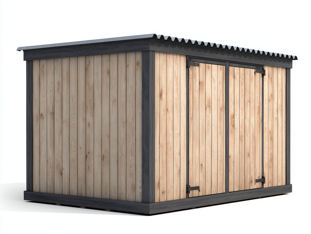 Gartenhäuser Holzgerätehaus 300x240x230 cm - Natur-Schwarz - Modernes Design
