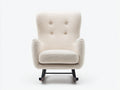 Schaukelstuhl Polsterstuhl 85x90x95 cm Bouclé Stoff Beige Modernes Design