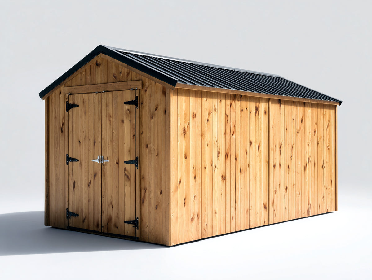 Gartenhäuser Holz 300x250x220 cm Naturholz Gartenhaus mit Doppeltür und Satteldach