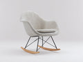 Schaukelstühle Polstersessel Boucléstoff 88x80x95 cm - cremeweiß - modernes Design