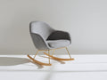 Schaukelstuhl Bouclé Stoff 85x90x100 cm Grau Gepolstert Modernes Design