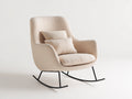 Schaukelstuhl Bouclé Stoff 85x90x100 cm Beige Gepolstert Modernes Design
