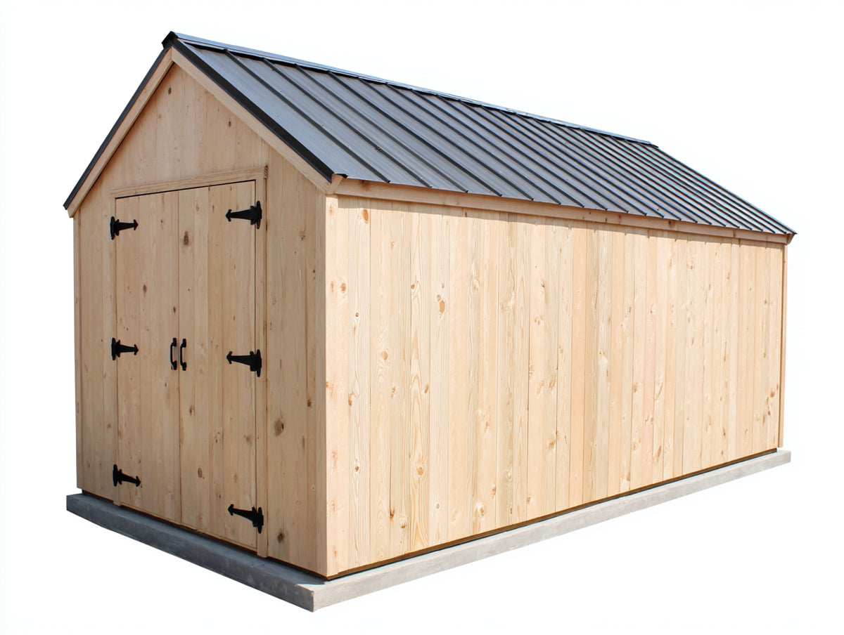 Gartenhäuser Holzhaus 400x300x250 cm - natur und anthrazit - klassisches Design
