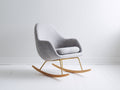 Schaukelstuhl Stoff 85x95x100 cm Hellgrau Holz Metallgestell gepolsterter Sitz modernes Design