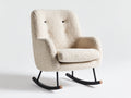 Schaukelstuhl Stoff 85x95x100 cm Beige schwarzes Holzgestell gepolsterter Sitz modernes Design