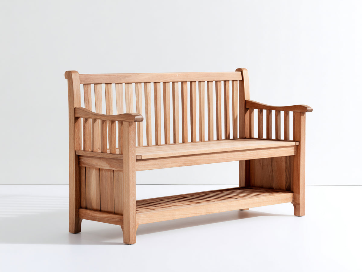 Gartenbank Holzbank 150x60x90 cm - Natur - Klassisches Design