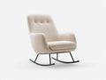 Schaukelstuhl Polsterstuhl 85x90x95 cm Bouclé Stoff Beige Modernes Design