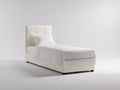 Einzelbett Polsterbett 200x90x100 cm Kunstleder Weiß Modernes Design