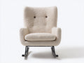 Schaukelstuhl Bouclé Stoff 85x90x100 cm Beige Gepolstert Modernes Design