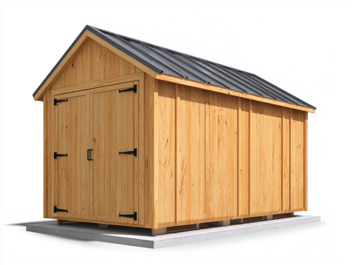 Gartenhaus Holz 300x200x220 cm Natur Massivholz Mit Doppeltür Modernes Design