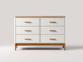 Kommode mit Schubladen Holzoptik 120x40x75 cm - weiß und natur - modernes Design