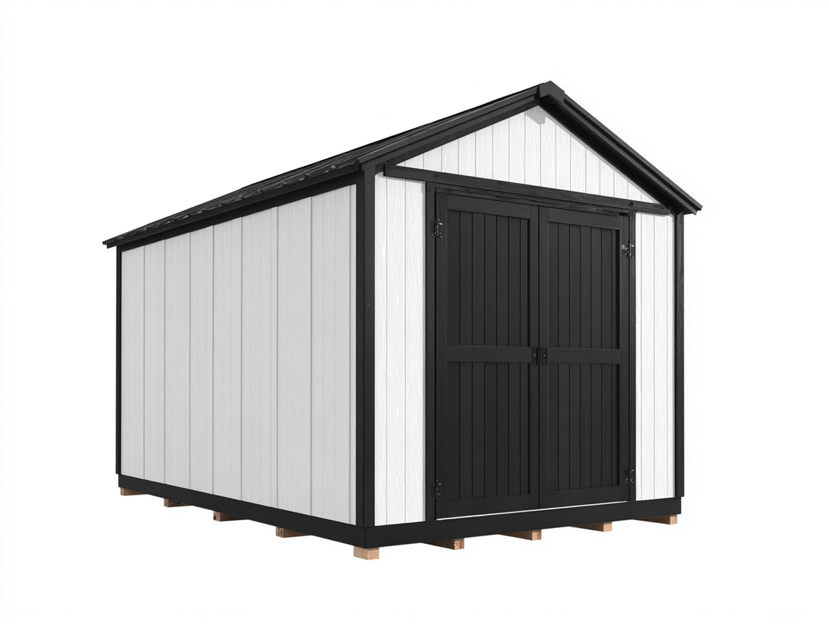 Gartenhaus 300x250x220 cm Metall Weiß Schwarz Modernes Design